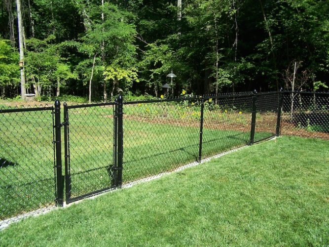 4' black vinyl chain link fence.