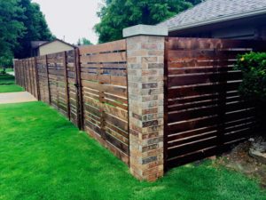 Custom Cedar Horizontal Fence Installation by Fence OKC fence contractor okc oklahoma