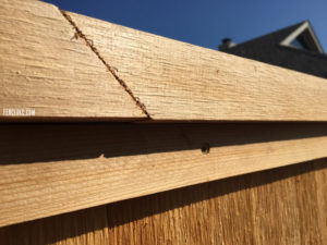 How we connect cedar cap and trim picture for our fence blog