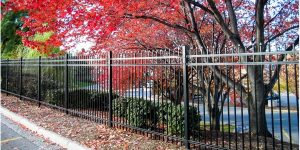 Commercial iron fence installed in central Oklahoma by Fence OKC.