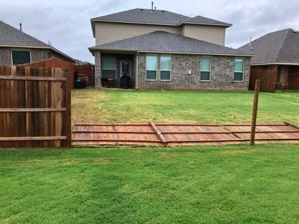 Vinyl horse fencing installed in Oklahoma.