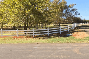Cedar split rail fence installed in central Oklahoma by Fence OKC.