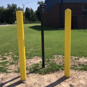 Fixed bollards installed by Fence OKC