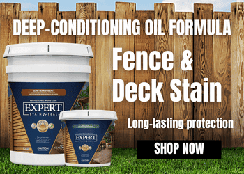 Deep conditioning fence stain available from Oklahoma Lumber and Supply.