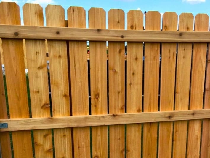 A sturdy fence designed to withstand Oklahoma high-winds.